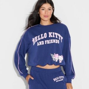 Women's Hello Kitty S Friends Bubble Hem Graphic Sweatshirt